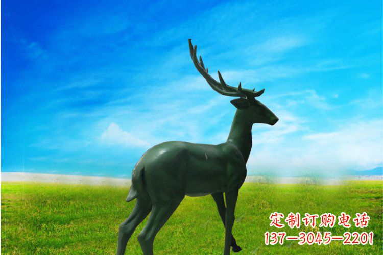 烟台中领雕塑 | 公园动物梅花鹿铜雕