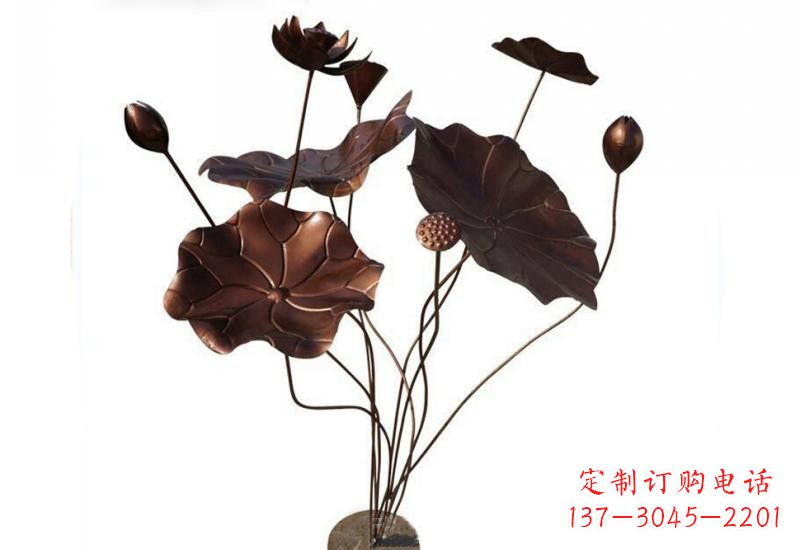 烟台传承经典,锻铜荷花雕塑