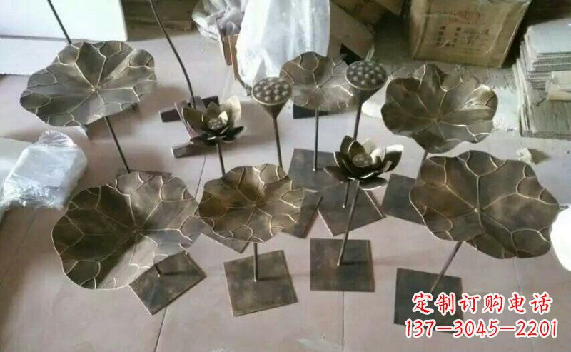 烟台精美荷叶锻铜雕塑