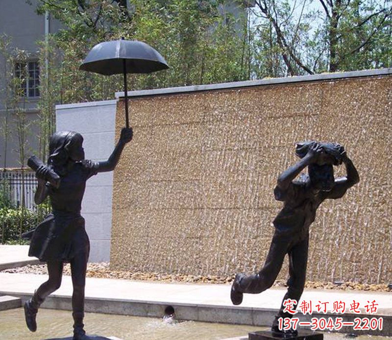 烟台抗风雨小男孩铜雕