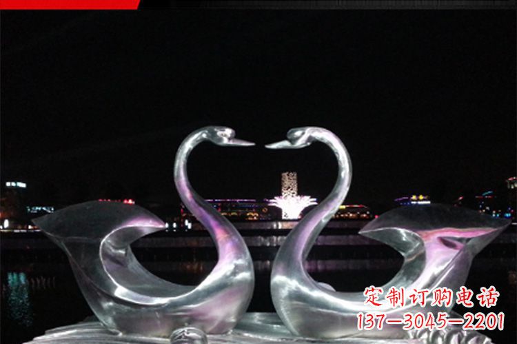 烟台中领雕塑定制不锈钢仙鹤雕塑