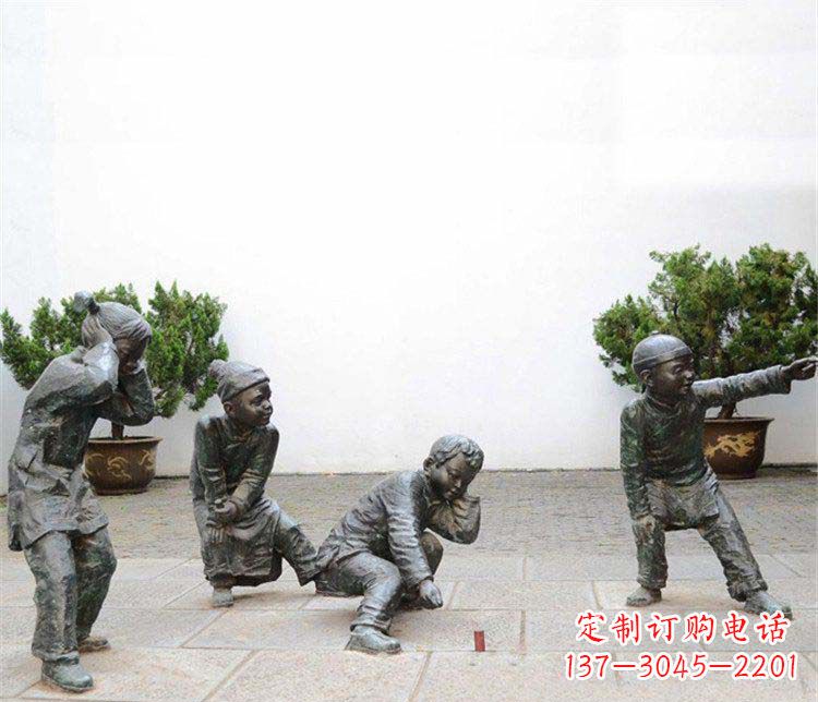 烟台愉悦童年,珍藏宝贝铜雕小孩