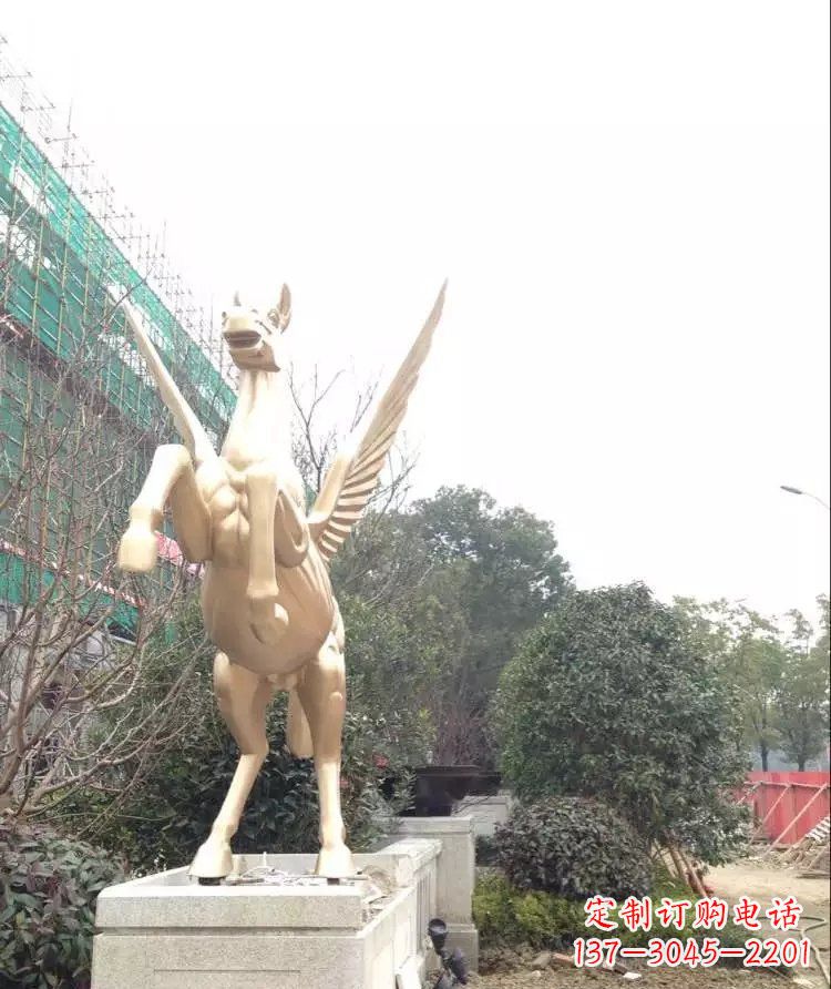烟台公园飞马玻璃钢仿铜雕塑