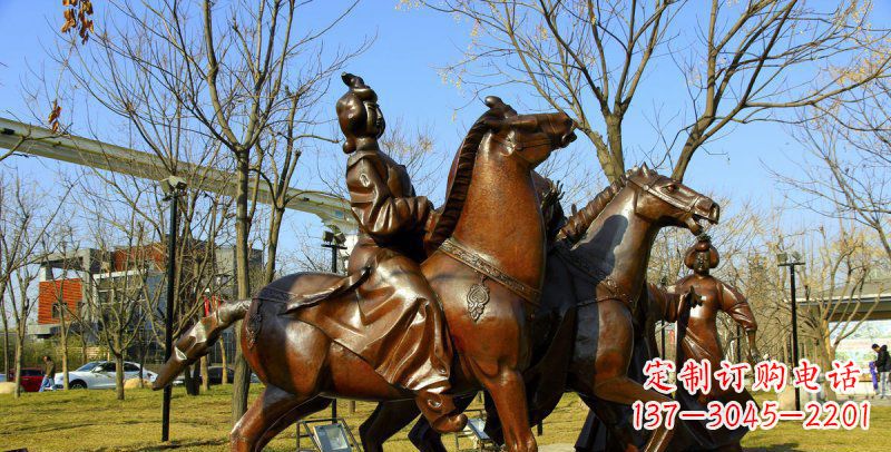 烟台汇聚雅致的古典艺术——高端古典女子骑马铜雕