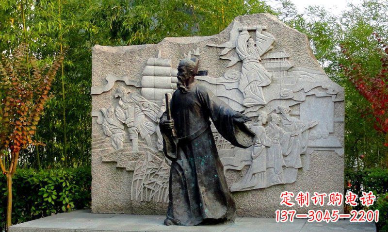 烟台海瑞古代名人铜雕领雕塑定制