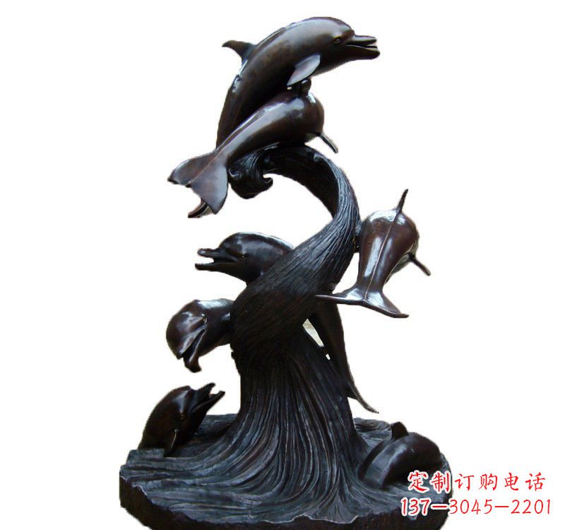 烟台产品名称海豚铜雕园林雕塑