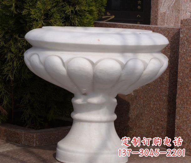烟台中领雕塑——汉白玉花盆石雕