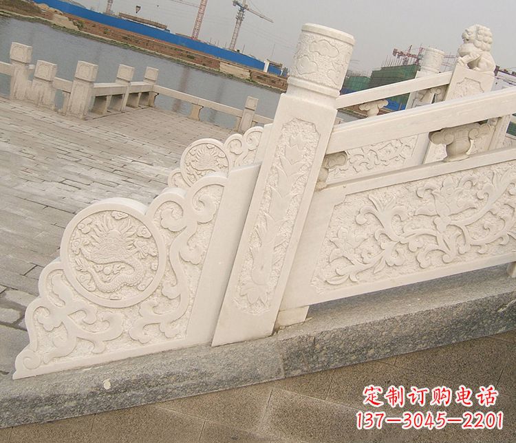 烟台汉白玉精美园林栏板雕塑