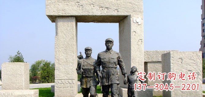烟台纪念红军的铜雕制品