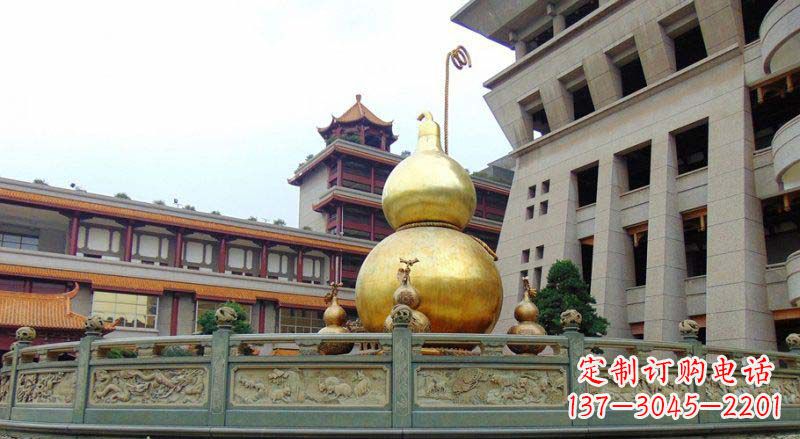 烟台精美优雅的葫芦景观铜雕