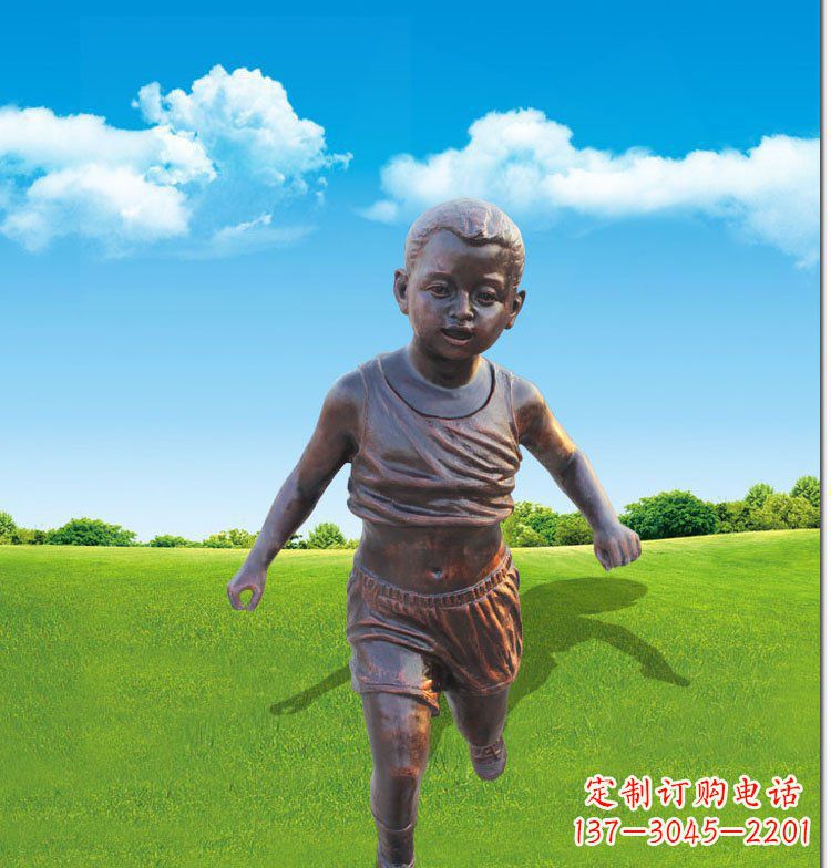烟台优雅玻璃钢仿铜儿童雕塑