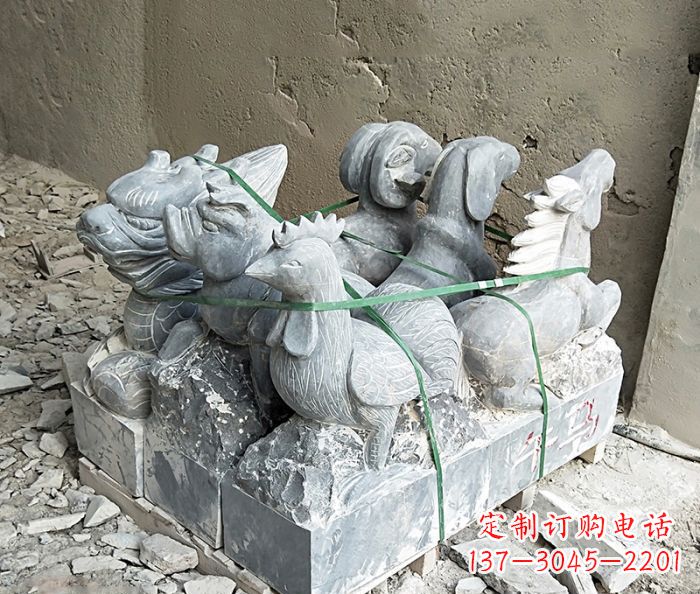 烟台公园景观大理石12生肖石雕 (2)