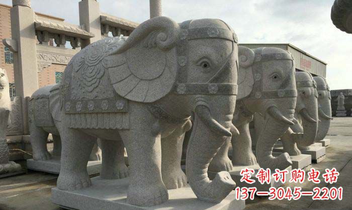 烟台公园景观大理石大象石雕