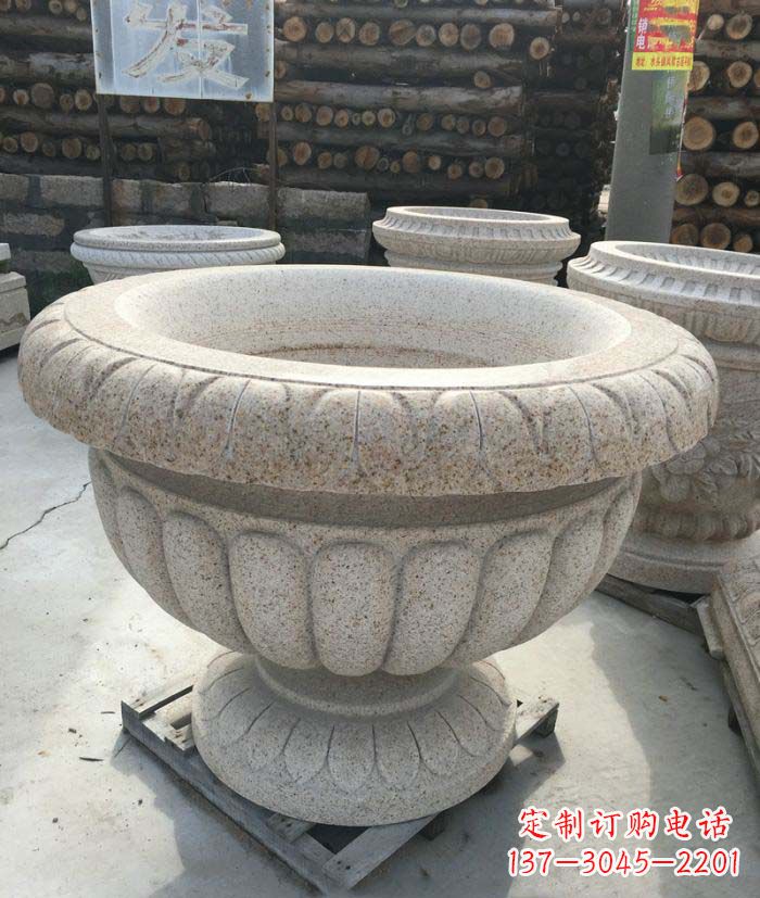 烟台高质量大理石花盆石雕