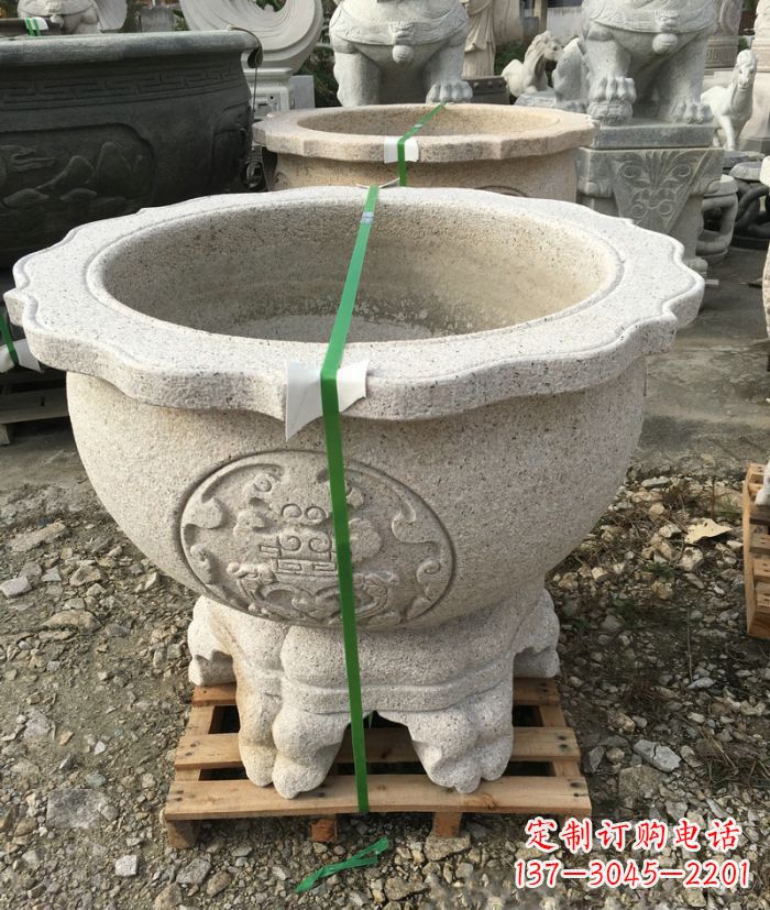烟台高品质大理石水缸雕塑