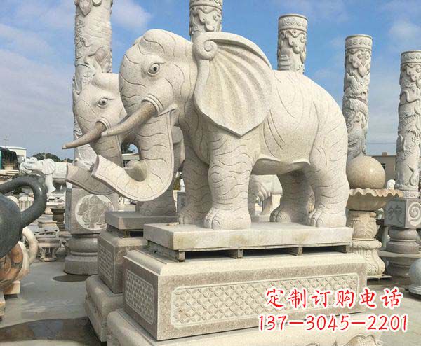 烟台大理石招财大象雕塑
