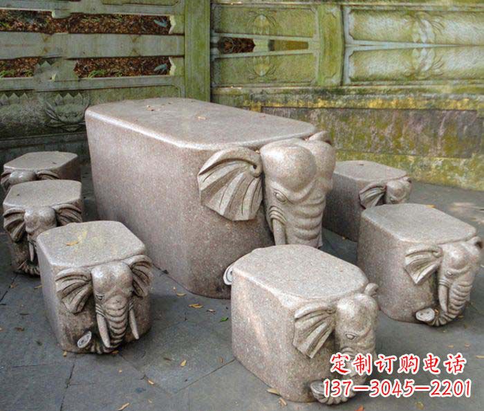 烟台精美小象大理石雕塑