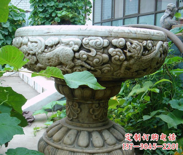 烟台仿古花盆石雕艺术品