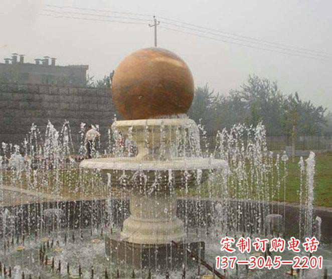 烟台艺术品级风水球喷泉石雕