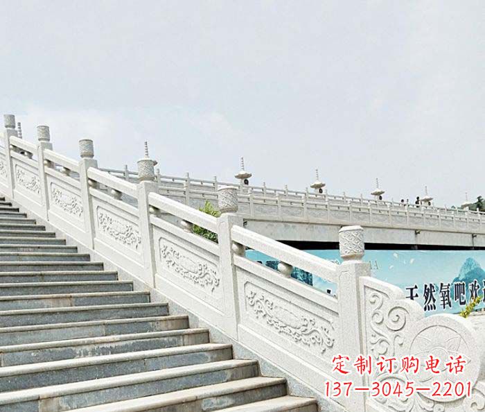 烟台公园景观汉白玉石雕栏板 (2)