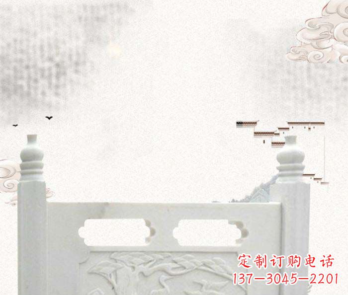 烟台公园景观汉白玉石雕栏板