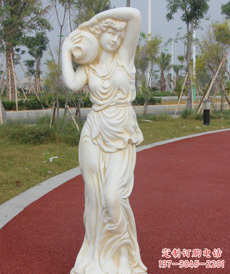 烟台公园景观汉白玉仕女石雕