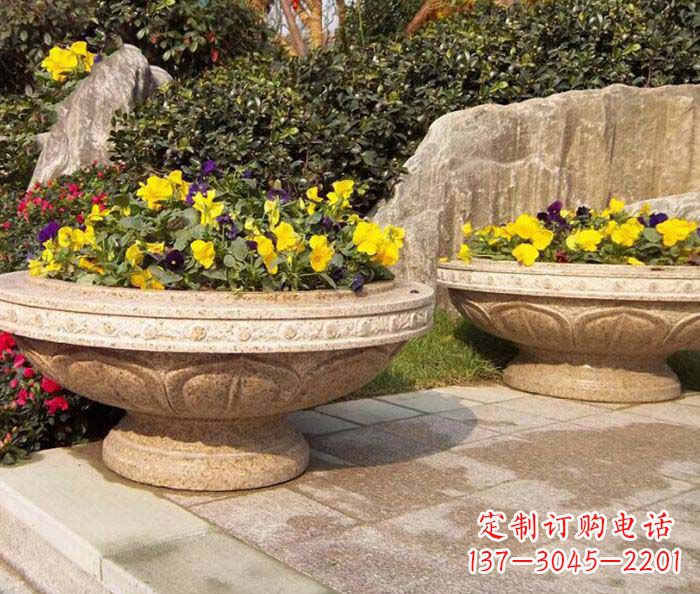 烟台砂岩花盆雕塑