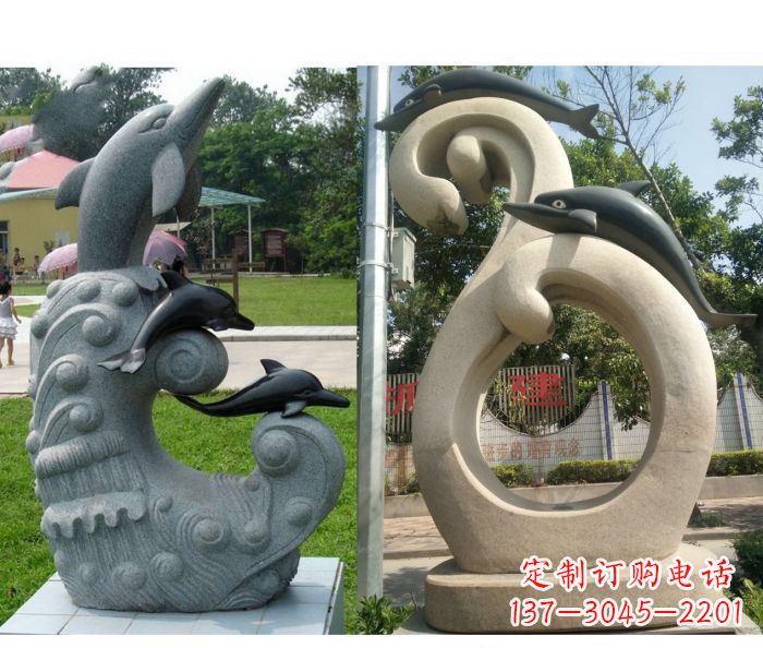 烟台海豚雕塑,让你的公园景观更加优美缤纷