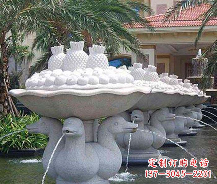 烟台高雅精致的天鹅石雕