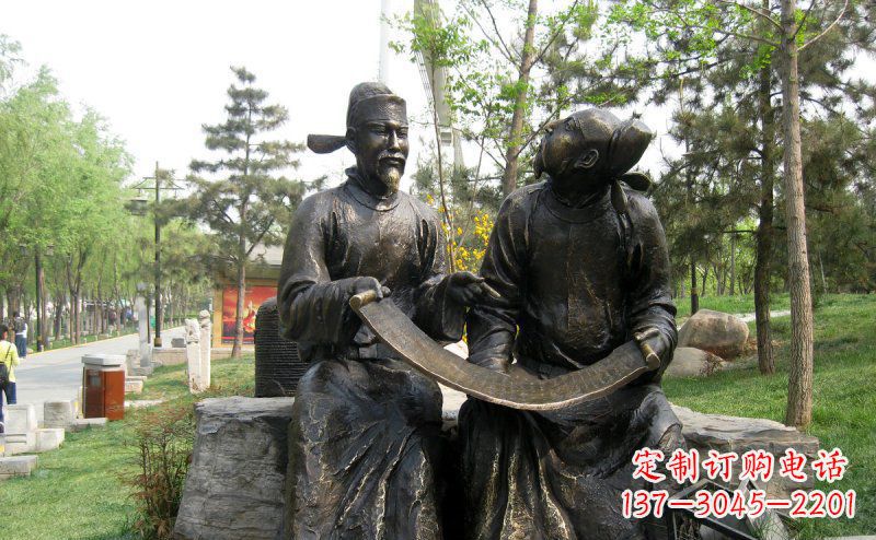 烟台传承经典,定制古典唐代人物小品铜雕