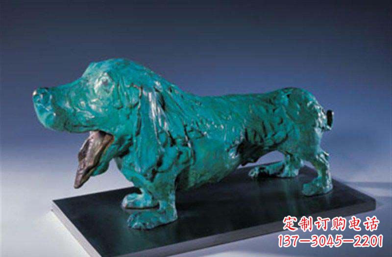 烟台柯基狗铜雕艺术品