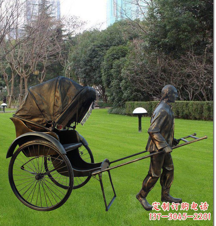 烟台艺术纪念·传统文化·黄包车雕塑