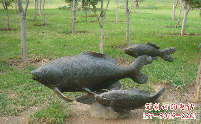 烟台中领雕塑手工制作铜鲤鱼雕塑