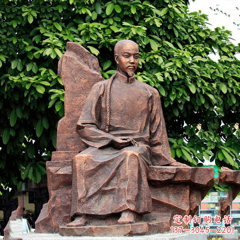 烟台清朝名人叶天士纯铜雕像