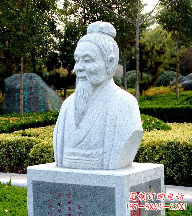 烟台以历史名人头像捕捉历史文脉——由中领雕塑定制的王献之石雕头像