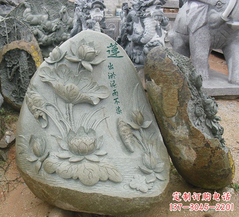 烟台以莲花为灵感的浮雕艺术