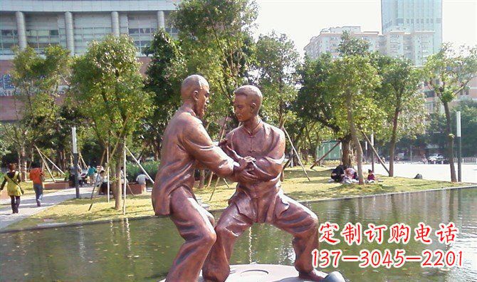 烟台太极拳铜雕精美工艺品
