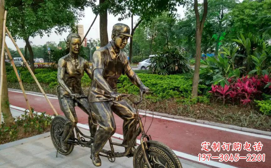 烟台集休闲、健身、艺术於一体的自行车雕塑