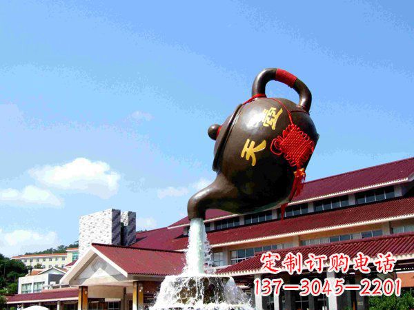 烟台传统铜质茶壶雕塑