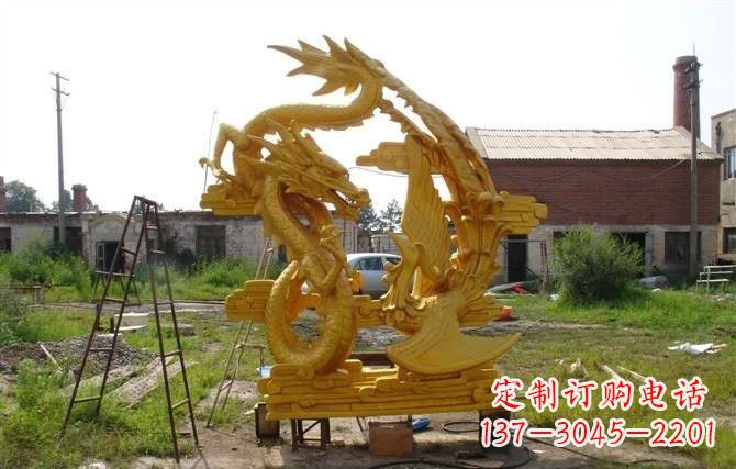 烟台公园龙凤呈祥铜雕