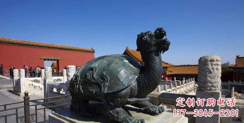 烟台公园龙龟景观铜雕