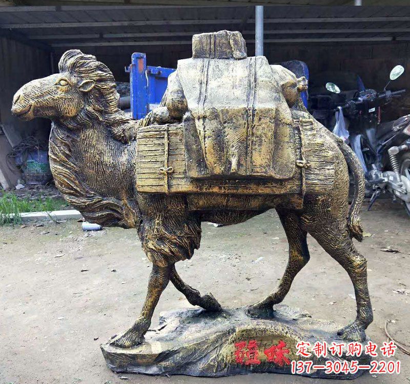 烟台新颖华丽的骆驼铜雕定制