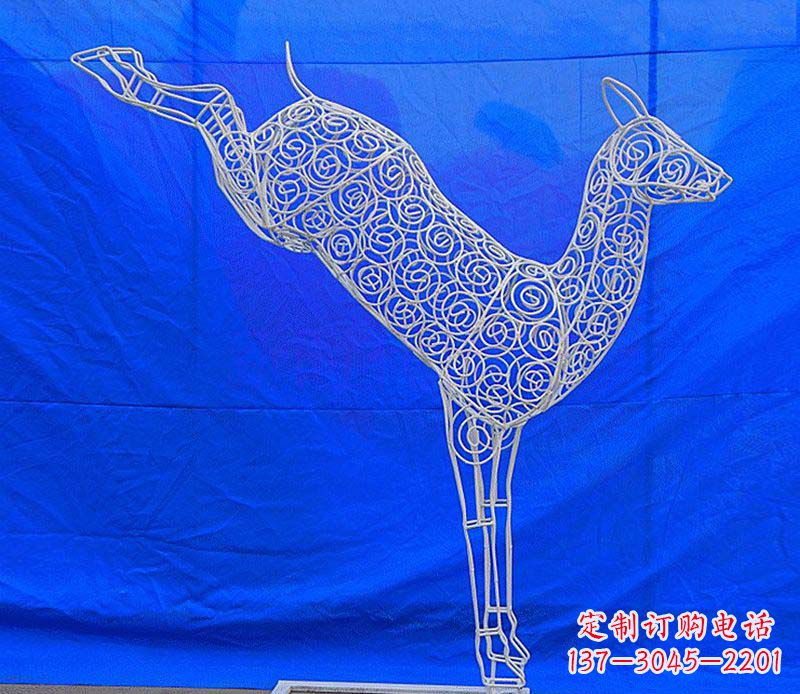 烟台中领雕塑梅花鹿不锈钢镂空雕塑