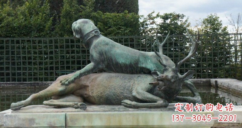 烟台高质量铜梅花鹿动物雕塑