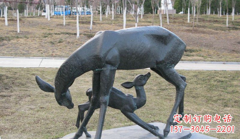 烟台高档铜雕动物母子鹿