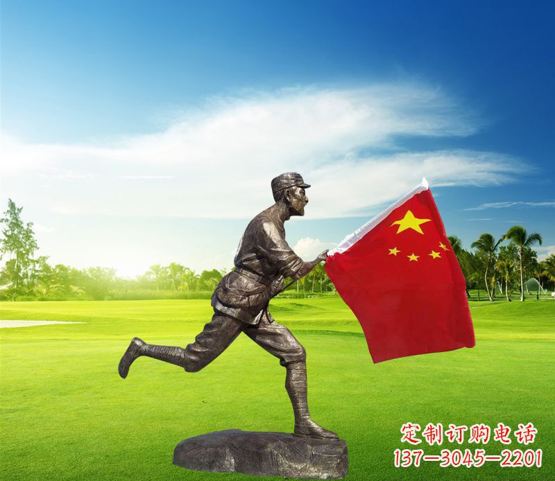 烟台精美国旗铜雕