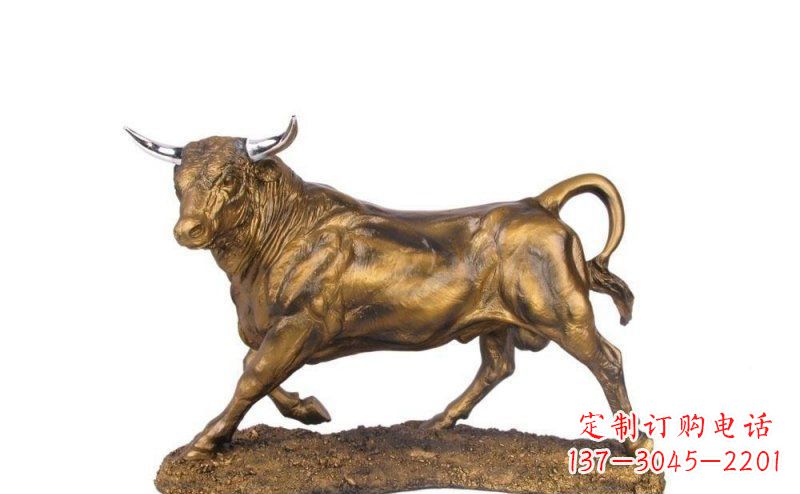 烟台公园牛动物铜雕_1