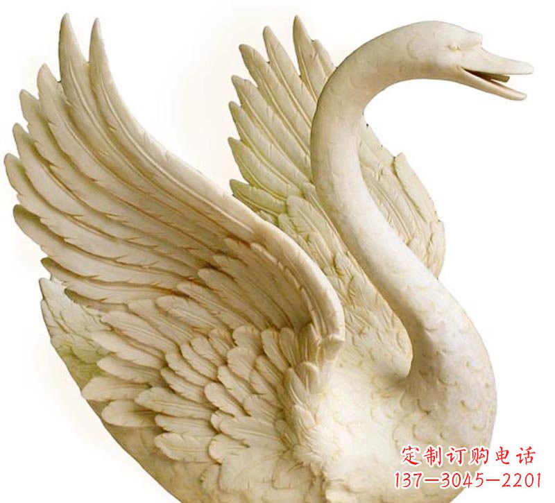 烟台经典设计,灵动优雅,真实天鹅石雕塑