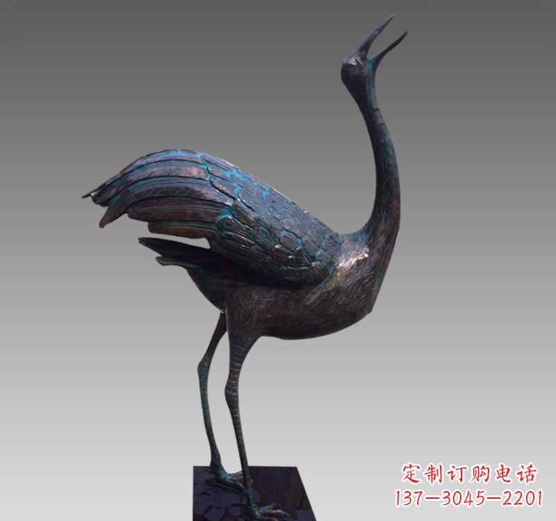 烟台青铜雕刻仙鹤翱翔