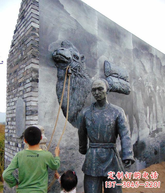 烟台清朝人物骆驼雕塑